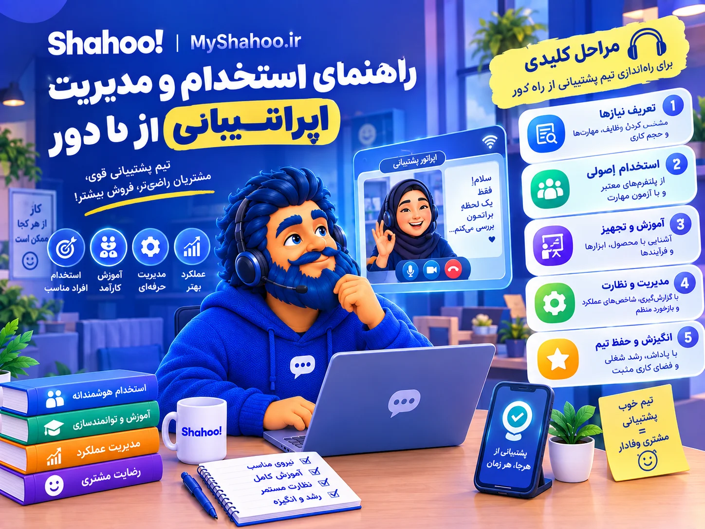 مدیریت اپراتور پشتیبانی از راه دور با شاهو